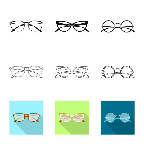 Isolated Object Glasses Frame Icon Set Glasses Accessory Vector Icon — Stock Vector