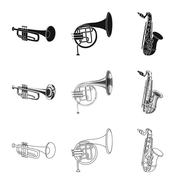 Ізольований об'єкт музики та логотип мелодії. Збірка музики та інструментів Векторні ілюстрації . — стоковий вектор