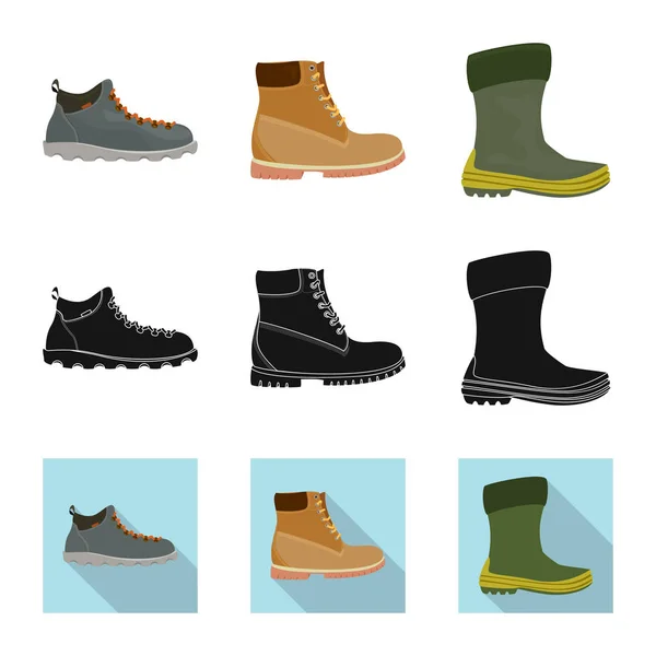Illustration Vectorielle Symbole Chaussure Chaussures Ensemble Chaussure Symbole Stock Pied — Image vectorielle