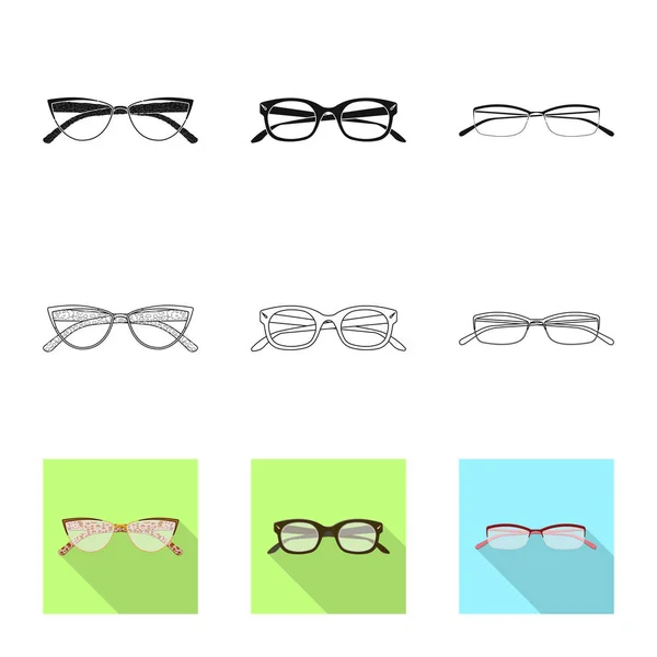 Ilustración Vectorial Gafas Símbolo Del Marco Colección Gafas Accesorio Icono — Archivo Imágenes Vectoriales