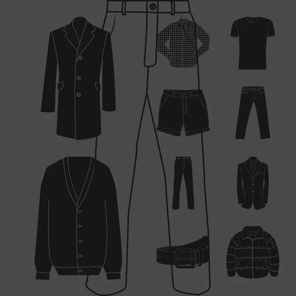 Oggetto isolato di uomo e icona di abbigliamento. Set di uomo e indossare icona vettoriale per magazzino . — Vettoriale Stock