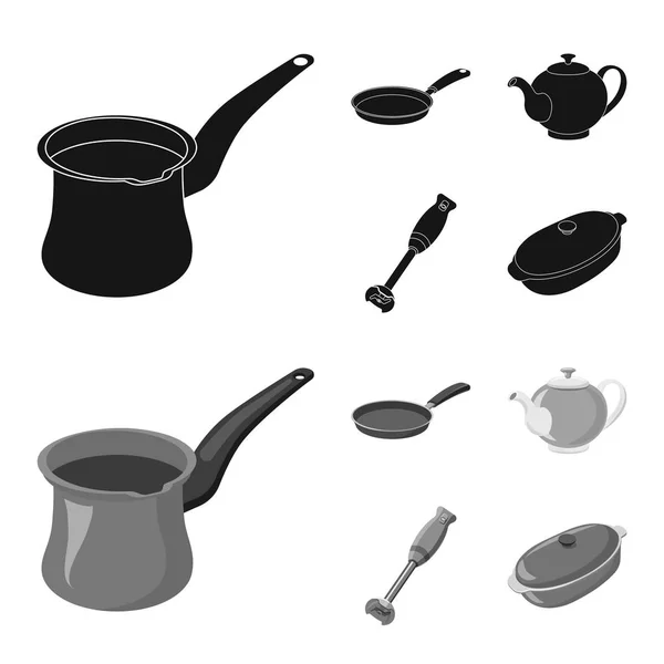 Ilustración vectorial de cocina e icono de cocinero. Colección de cocina y electrodomésticos icono vectorial para stock . — Vector de stock