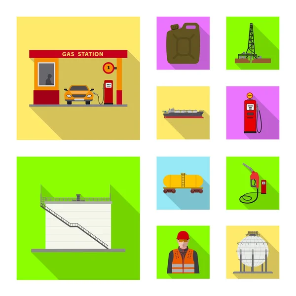 Ilustración vectorial del signo de petróleo y gas. Colección de aceite y gasolina símbolo de reserva para la web . — Vector de stock