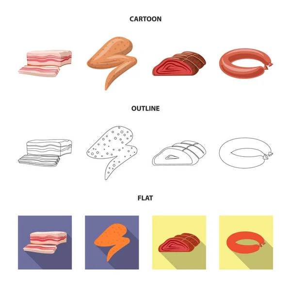 Векторный дизайн мяса и логотипа ветчины. Коллекция векторных иллюстраций мяса и кулинарных запасов . — стоковый вектор