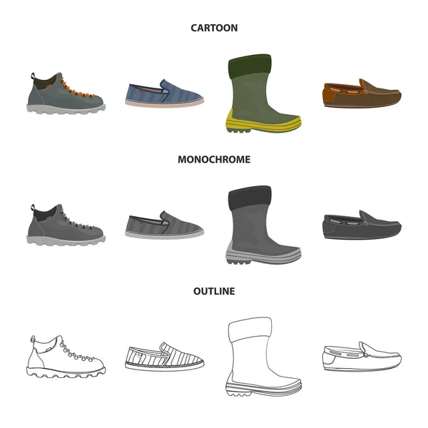 Conception vectorielle du logo chaussure et chaussures. Collection de chaussures et pied stock symbole pour la toile . — Image vectorielle
