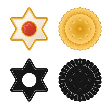 Bisküvi ve kek logo vektör Illustration. Bisküvi ve çikolata hisse senedi simgesi için web topluluğu.