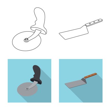 Pizza ve gıda simge vektör Illustration. Pizza kümesi ve hisse senedi için İtalya vektör simgesi.