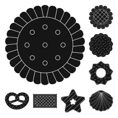 Bisküvi ve kek logo yalıtılmış nesne. Bisküvi ve çikolata stok vektör çizim topluluğu.