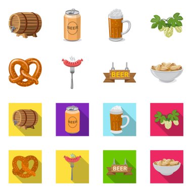Bar ve pub logo yalıtılmış nesne. Pub ve hisse senedi için iç vektör simge kümesi.