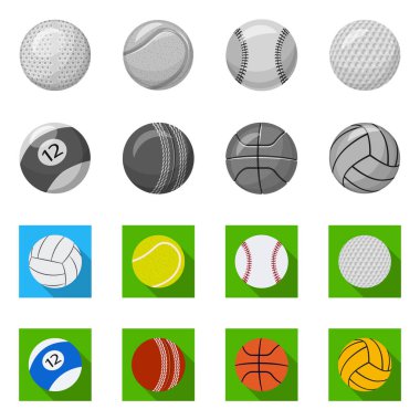 Spor ve topu işareti yalıtılmış nesne. Spor ve spor vektör simgesini hissenin koleksiyonu.