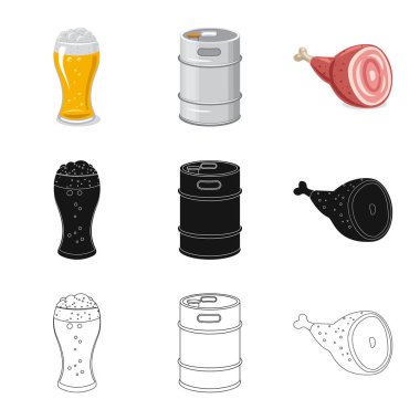 Bar ve pub simge vektör Illustration. Pub ve hisse senedi için iç vektör ikon koleksiyonu.