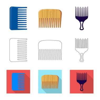 Fırça ve saç işareti vektör Illustration. Hisse senedi için fırça ve saç fırçası vektör simge topluluğu.