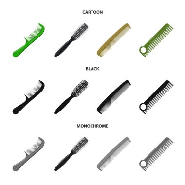 Fırça ve saç simge vektör Illustration. Fırça ve saç fırçası hisse senedi vektör çizim topluluğu.