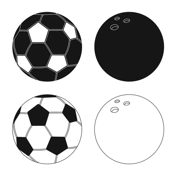 Diseño vectorial del deporte y el símbolo de la bola. Conjunto de deporte y símbolo de stock atlético para web . — Vector de stock