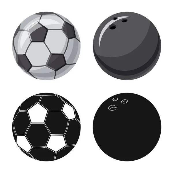 Objet isolé de sport et signe de balle. Collection d'icônes vectorielles sportives et athlétiques pour stock . — Image vectorielle