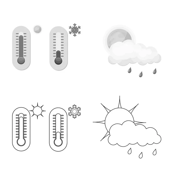 Illustrazione vettoriale del clima e del clima logo. Raccolta di meteo e cloud stock simbolo per il web . — Vettoriale Stock