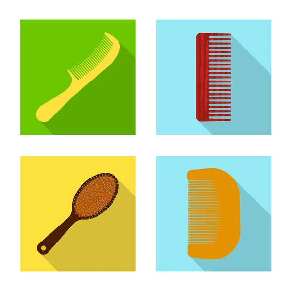 Design vetorial de escova e símbolo de cabelo. Conjunto de escova e escova de cabelo estoque vetor ilustração . —  Vetores de Stock