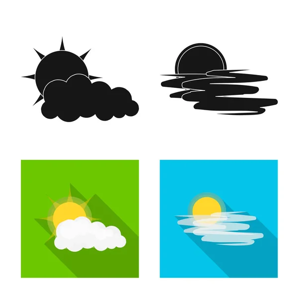 Diseño vectorial de clima y clima. Colección de tiempo y nube vector icono para stock . — Archivo Imágenes Vectoriales