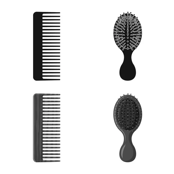 Illustration vectorielle du logo pinceau et cheveux. Collection de brosses et brosses à cheveux illustration vectorielle . — Image vectorielle
