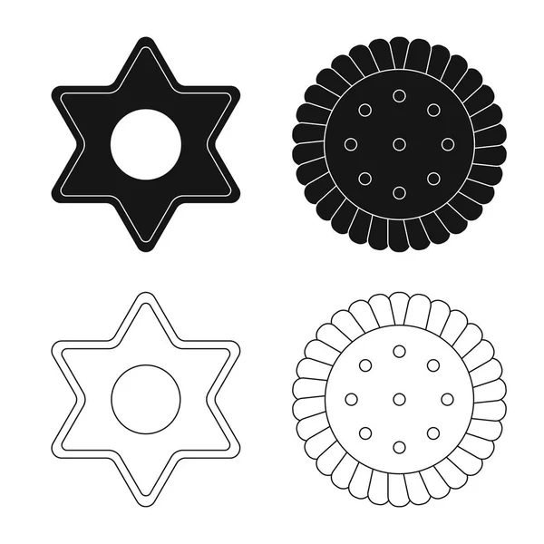 Diseño vectorial de panecillos y pancartas para hornear. Set de galletas y chocolate vector icono para stock . — Archivo Imágenes Vectoriales