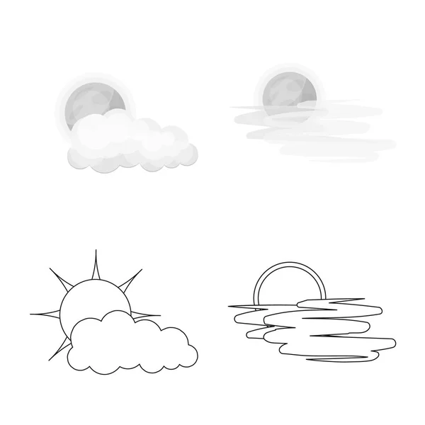 Isolerade objekt av väder och klimat tecken. Uppsättning av väder och moln lager vektorillustration. — Stock vektor