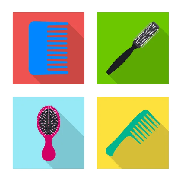 Design vetorial de escova e símbolo de cabelo. Conjunto de escova e escova de cabelo vetor ícone para estoque . —  Vetores de Stock