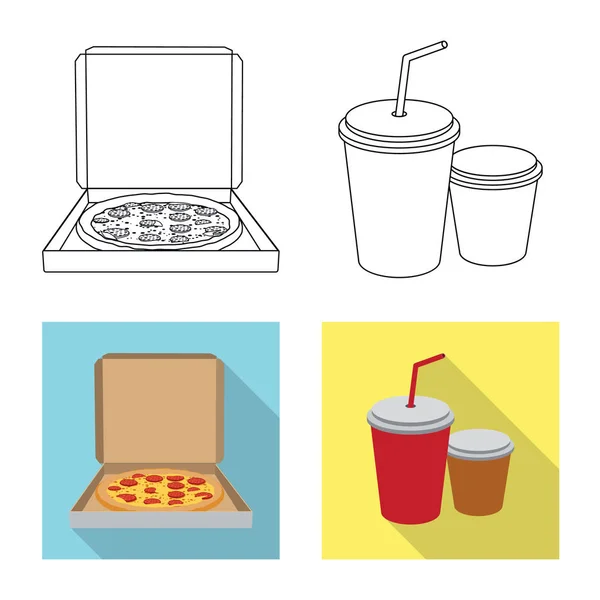 Pizza ve gıda simge vektör tasarımı. Pizza ve İtalya hisse senedi vektör çizim seti. — Stok Vektör