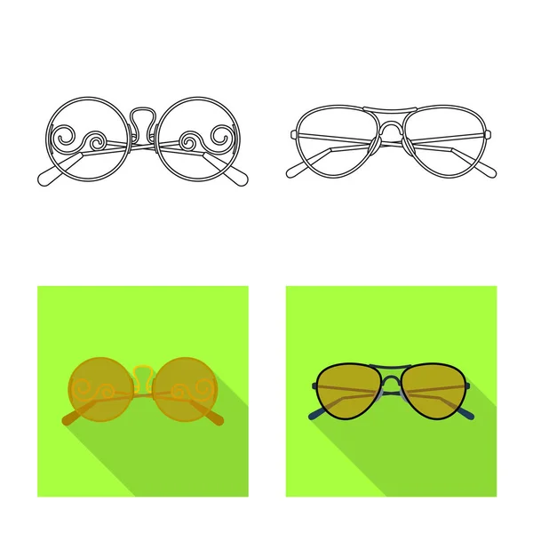 Objeto aislado de gafas y gafas de sol signo. Conjunto de gafas y accesorio icono vectorial para stock . — Archivo Imágenes Vectoriales