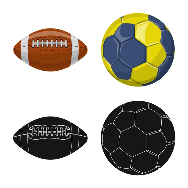 Vectorillustratie van sport en bal pictogram. Set van sport en atletische voorraad vectorillustratie. — Stockvector