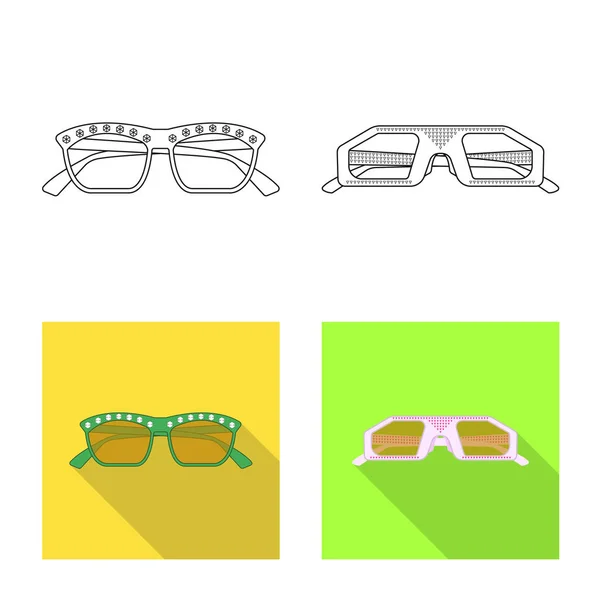 Vektor-Illustration von Brille und Sonnenbrille Symbol. Sammlung von Brillen und Zubehör Stock Vector Illustration. — Stockvektor
