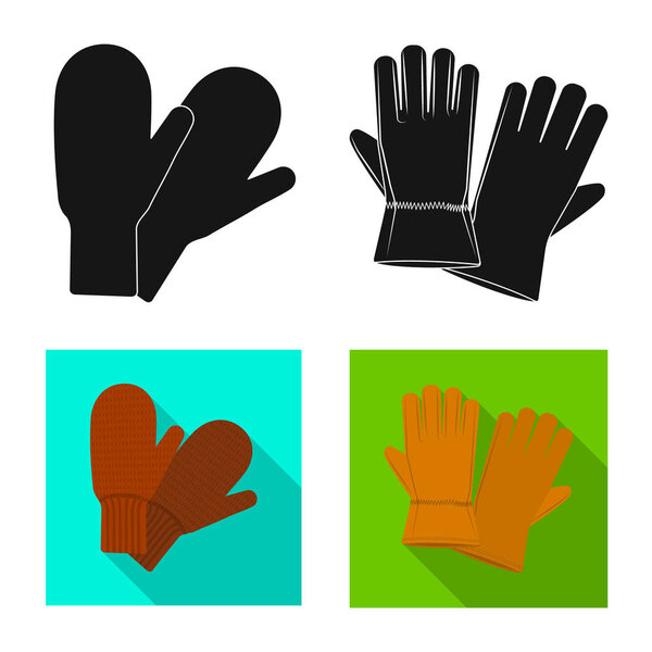 Изолированный предмет перчатки и зимний знак. Коллекция векторных значков перчаток и оборудования для склада
.