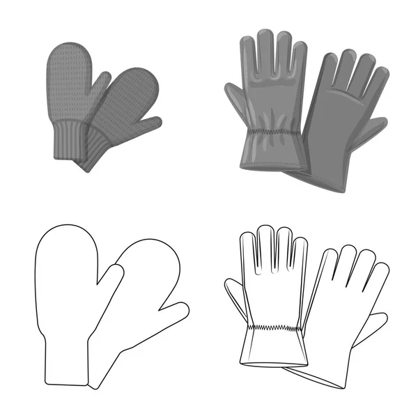 Illustration vectorielle du gant et symbole d'hiver. Collection d'icône vectorielle de gant et d'équipement pour stock . — Image vectorielle