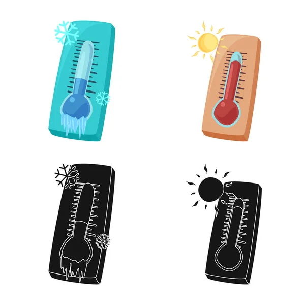 Vectorillustratie van weer en klimaat teken. Collectie van weer en cloud vector pictogram voor voorraad. — Stockvector