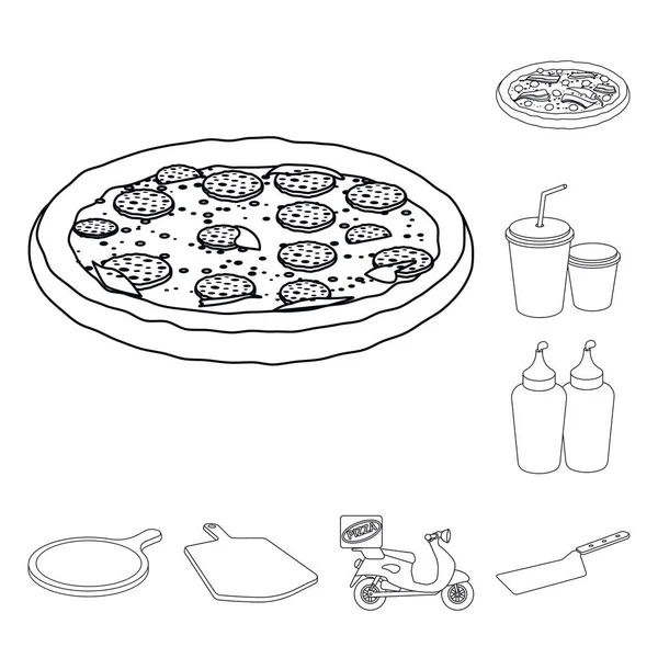 Objeto aislado de pizza y signo de comida. Colección de pizza y italia símbolo de stock para la web . — Vector de stock