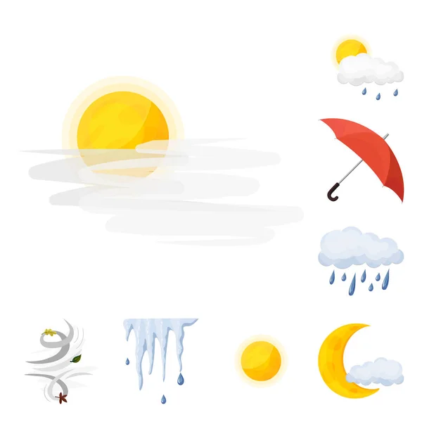 Geïsoleerde object van weer en klimaat symbool. Collectie van weer en cloud vector pictogram voor voorraad. — Stockvector