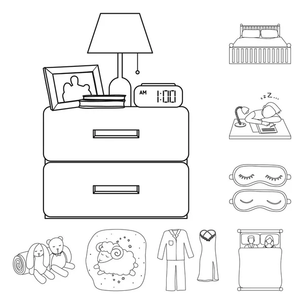 Ilustración vectorial de sueños y logotipo nocturno. Conjunto de sueños y dormitorio icono de vector para la acción . — Vector de stock