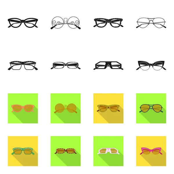 Isolé objet de lunettes et de lunettes de soleil signe. Ensemble de lunettes et icône vectorielle accessoire pour stock . — Image vectorielle