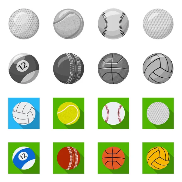 Objet isolé de sport et signe de balle. Collection d'icônes vectorielles sportives et athlétiques pour stock . — Image vectorielle