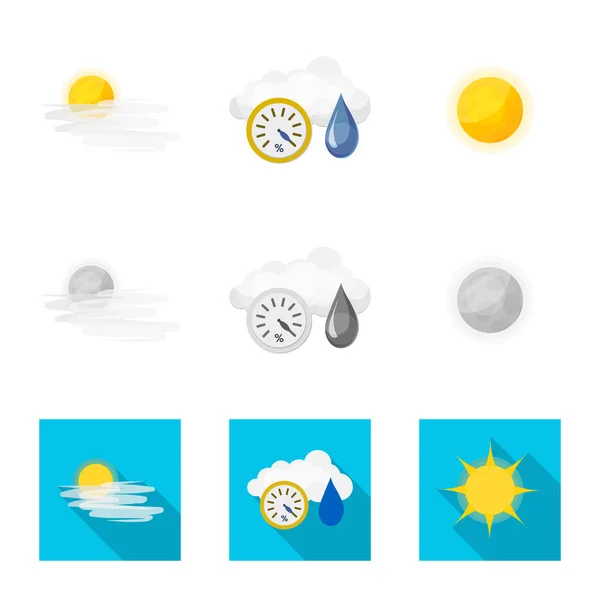 Illustrazione vettoriale dell'icona meteo e climatica. Raccolta di meteo e cloud stock simbolo per il web . — Vettoriale Stock