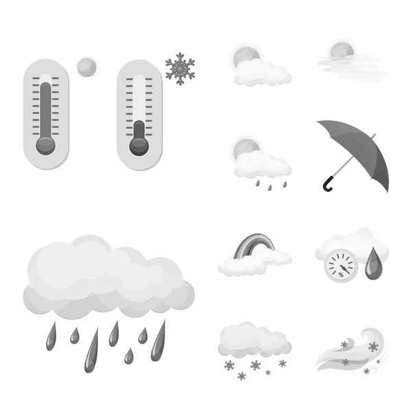 Objeto isolado de clima e símbolo climático. Conjunto de tempo e nuvem estoque vetor ilustração . —  Vetores de Stock