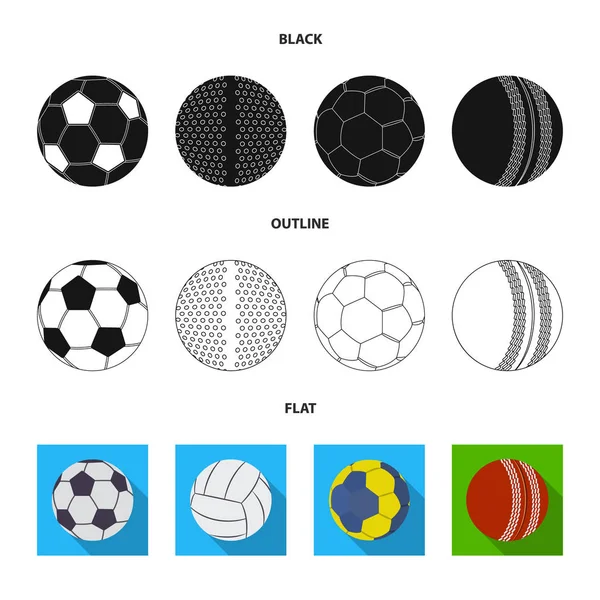 Oggetto isolato di icona dello sport e della palla. Raccolta di illustrazioni vettoriali sportive e sportive . — Vettoriale Stock