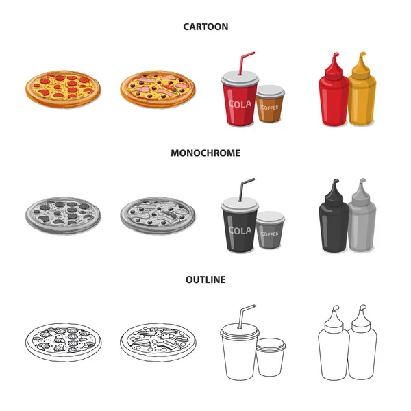 Projekt wektor ikona pizza i jedzenie. Kolekcja pizza i Włochy Stockowa ilustracja wektorowa. — Wektor stockowy