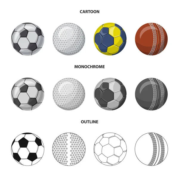 Ilustracja wektorowa sport i piłka symbolu. Zestaw sport i sportowe wektor ikona na magazynie. — Wektor stockowy