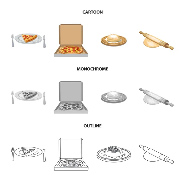 Ilustracja wektorowa ikony pizza i jedzenie. Kolekcja pizza i Włochy symbol giełdowy dla sieci web. — Wektor stockowy
