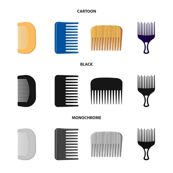 Design vetorial de escova e símbolo de cabelo. Coleção de escova e escova de cabelo vetor ícone para estoque . —  Vetores de Stock