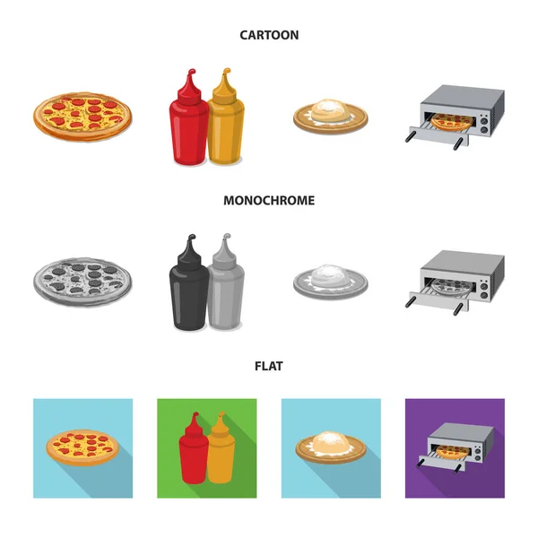 Απομονωμένο Αντικείμενο Του Σημείου Πίτσα Και Φαγητό Συλλογή Από Πίτσα — Διανυσματικό Αρχείο