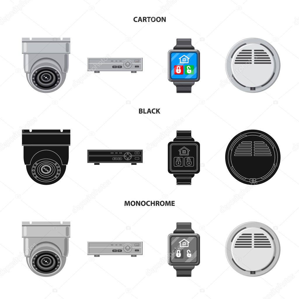 Vector illustration of office and house sign. Collection of office and system vector icon for stock.