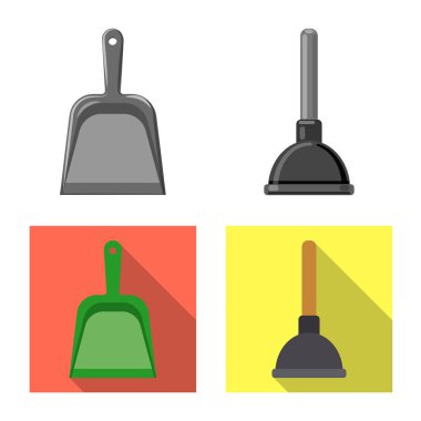 Temizlik ve servis simge vektör Illustration. Temizlik ve ev hisse senedi simgesi için web topluluğu.