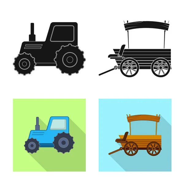 Векторный дизайн эмблемы фермы и сельского хозяйства. Набор символов фермерских и растительных запасов для паутины . — стоковый вектор