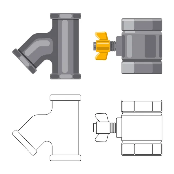 Objet isolé de tuyau et icône de tube. Illustration vectorielle du tuyau et du pipeline . — Image vectorielle